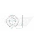 Kettenrad 50 Zähne Esjot - Teilung 1/2 x 5/16 R8,51 (428) - 1500 7450
